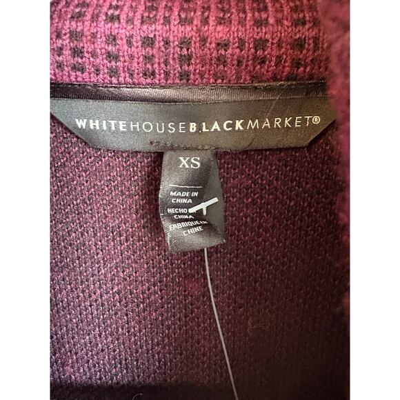 NWT XS / S White House Black Market Plum Black Sweater Coat w Belt - $180 Retail - Picture 4 of 10